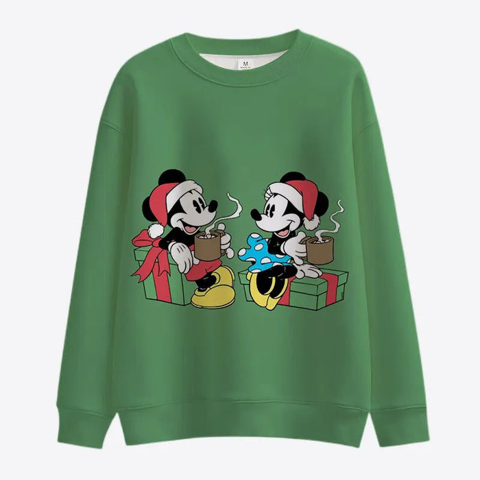 Christmas Pattern Minnie And Mickey Sweatshirts