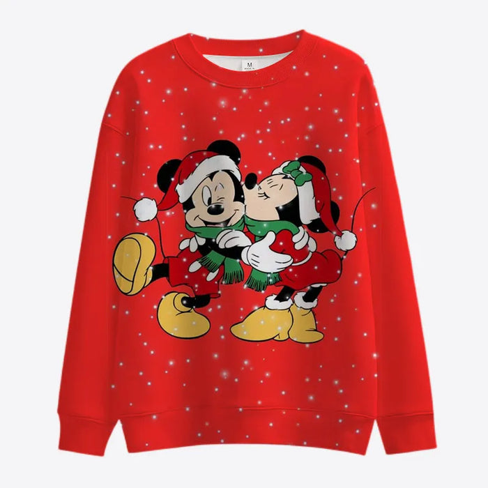 Christmas Pattern Minnie And Mickey Sweatshirts