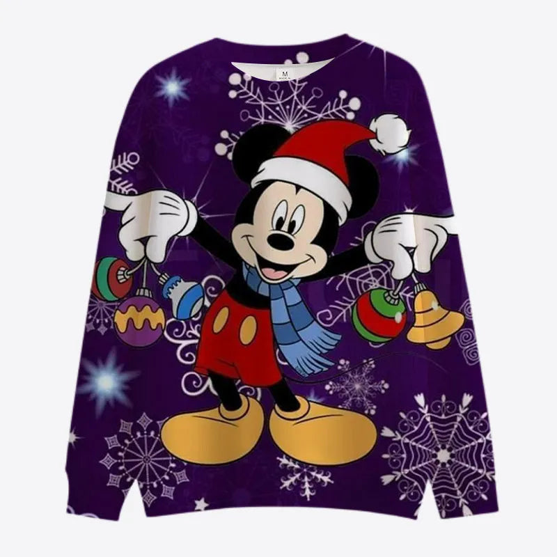 Christmas Pattern Minnie And Mickey Sweatshirts