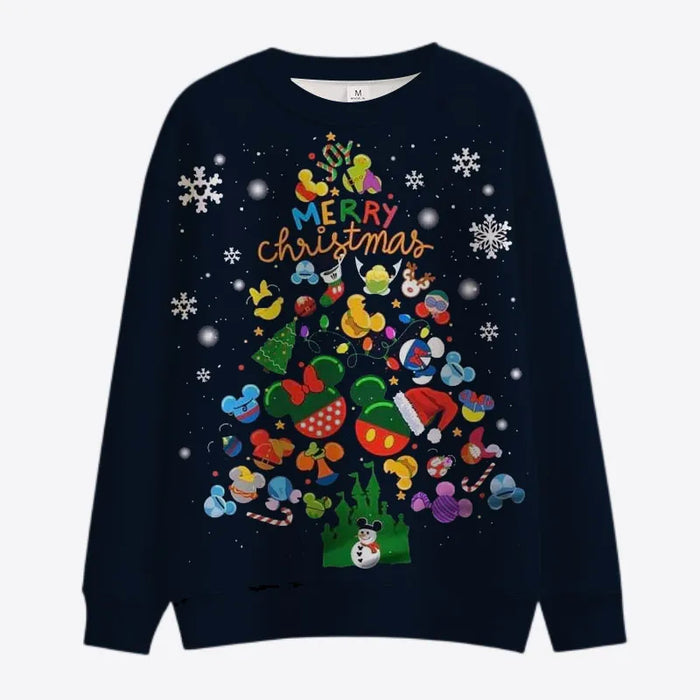 Christmas Pattern Minnie And Mickey Sweatshirts