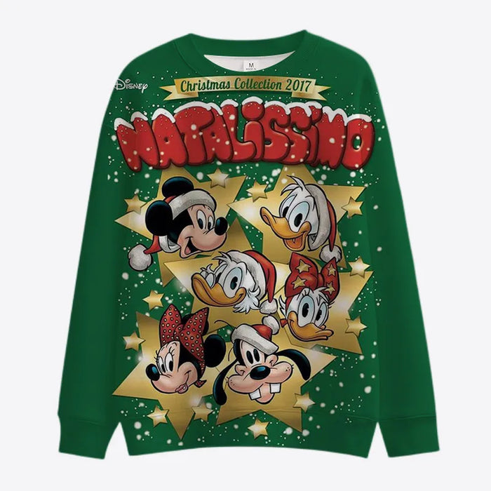 Christmas Pattern Minnie And Mickey Sweatshirts