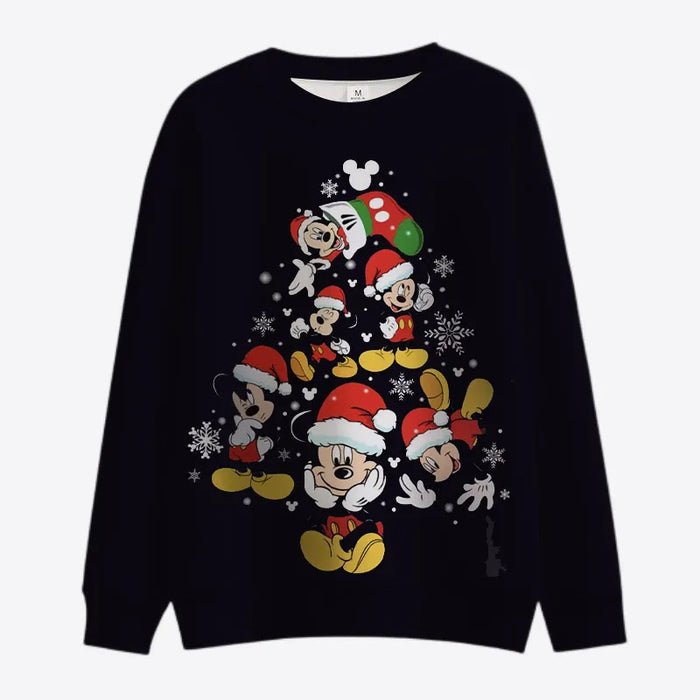 Christmas Pattern Minnie And Mickey Sweatshirts