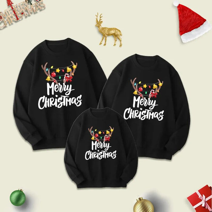 Christmas Themed Printed Long Sleeved Matching Sweater