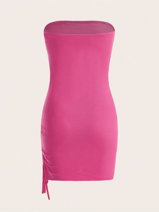 Drawstring Ruched Bodycon Dress