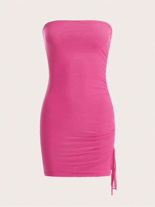 Drawstring Ruched Bodycon Dress