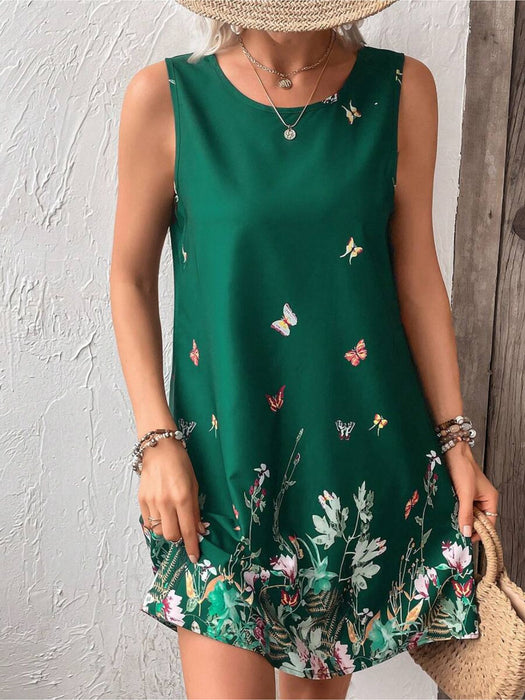 Floral Print Sleeveless Dress