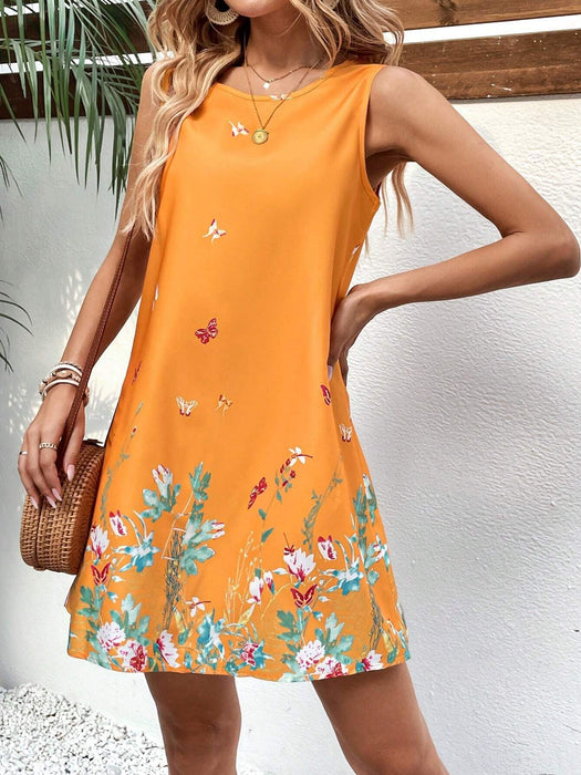 Floral Print Sleeveless Dress