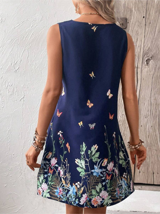 Floral Print Sleeveless Dress