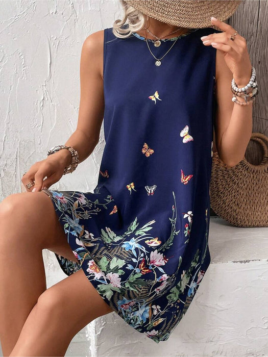 Floral Print Sleeveless Dress