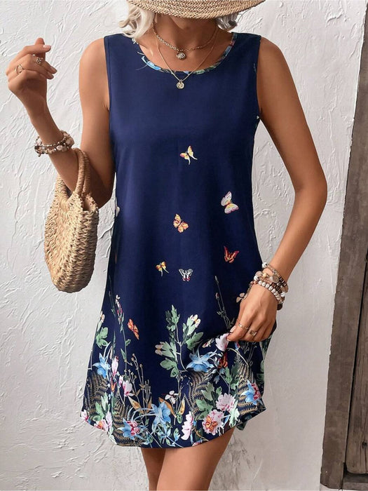 Floral Print Sleeveless Dress