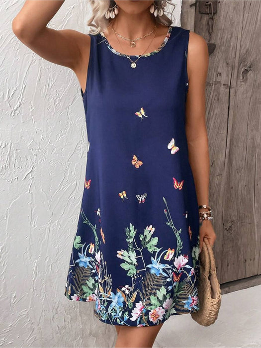 Floral Print Sleeveless Dress