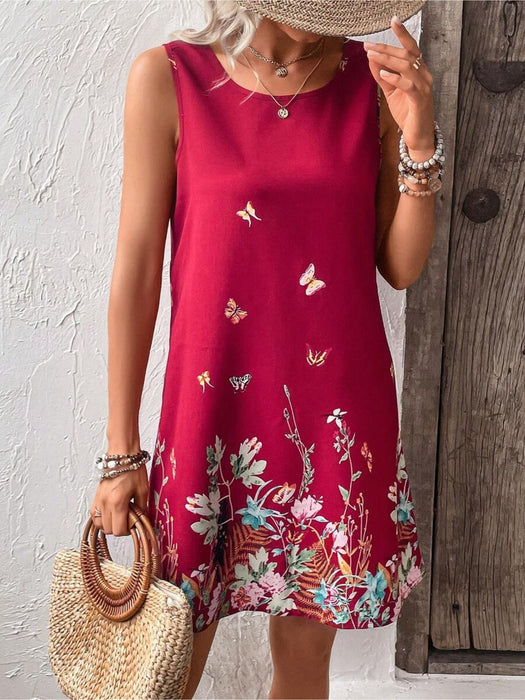 Floral Print Sleeveless Dress