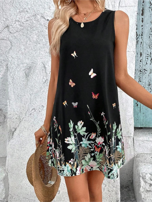 Floral Print Sleeveless Dress