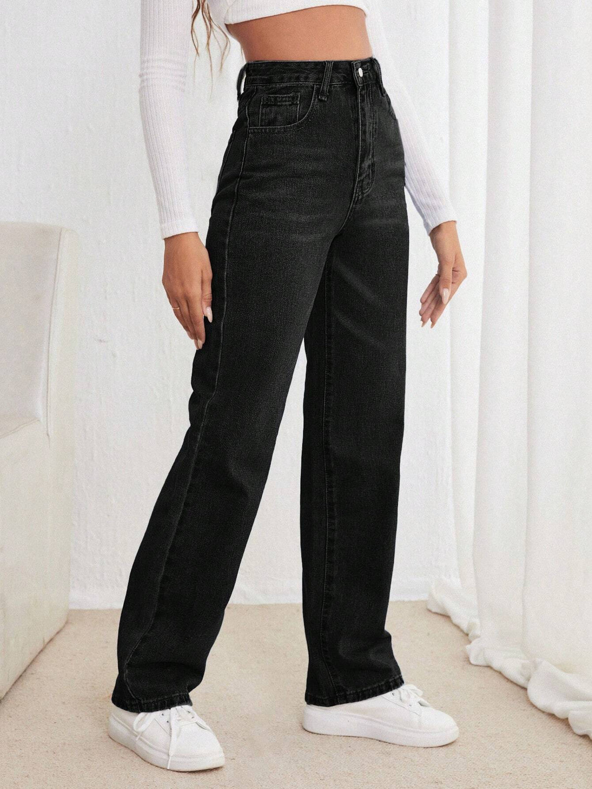 High Straight Fit Jeans