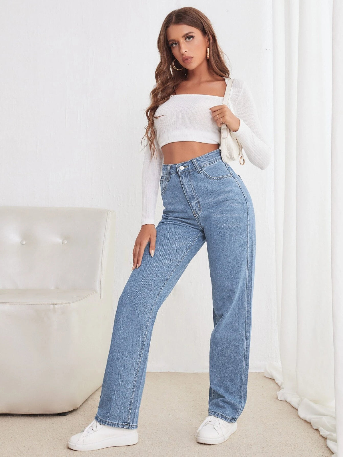 High Straight Jeans