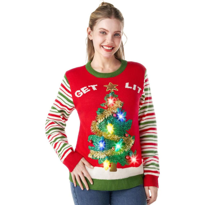 Festive Christmas Sweater with Lights