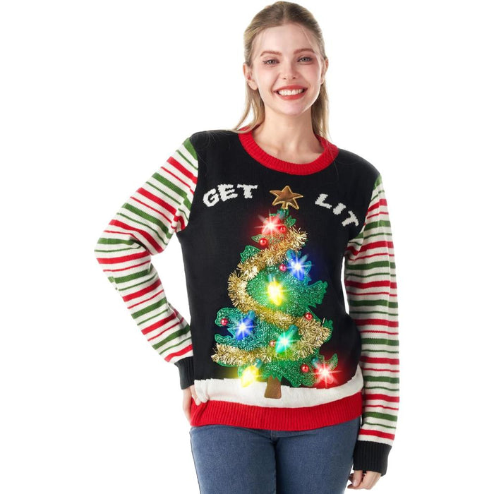 Festive Christmas Sweater with Lights