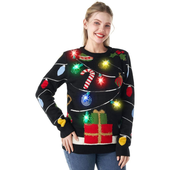 Festive Christmas Sweater with Lights