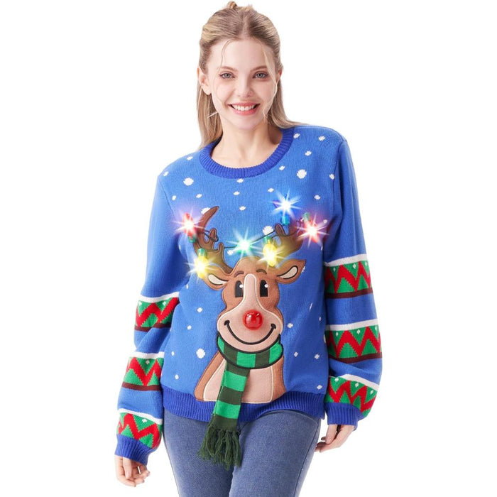 Festive Christmas Sweater with Lights