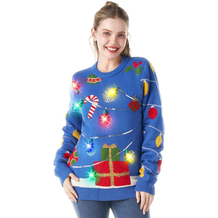 Festive Christmas Sweater with Lights