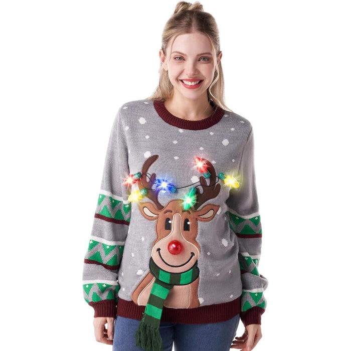 Festive Christmas Sweater with Lights