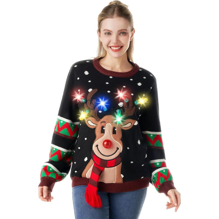 Festive Christmas Sweater with Lights