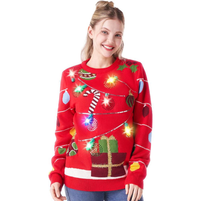 Festive Christmas Sweater with Lights