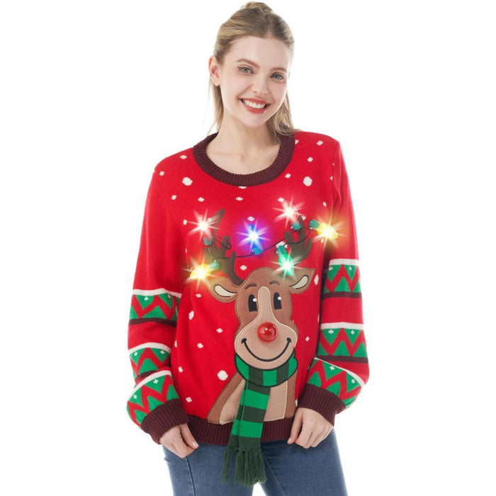 Festive Christmas Sweater with Lights