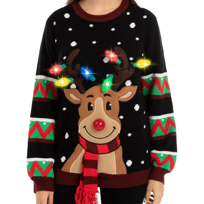 Festive Christmas Sweater with Lights