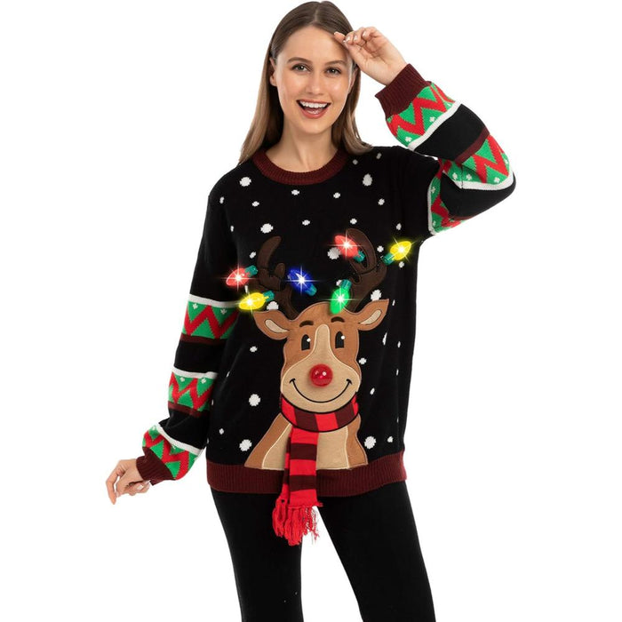 Festive Christmas Sweater with Lights