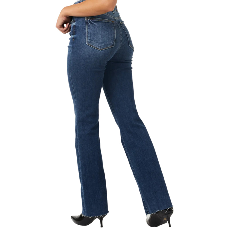 Judy Mid Rise Tuck Bootcut Jeans