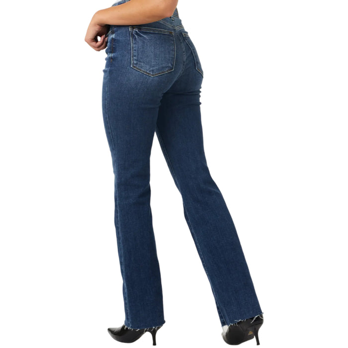 Judy Mid Rise Tuck Bootcut Jeans