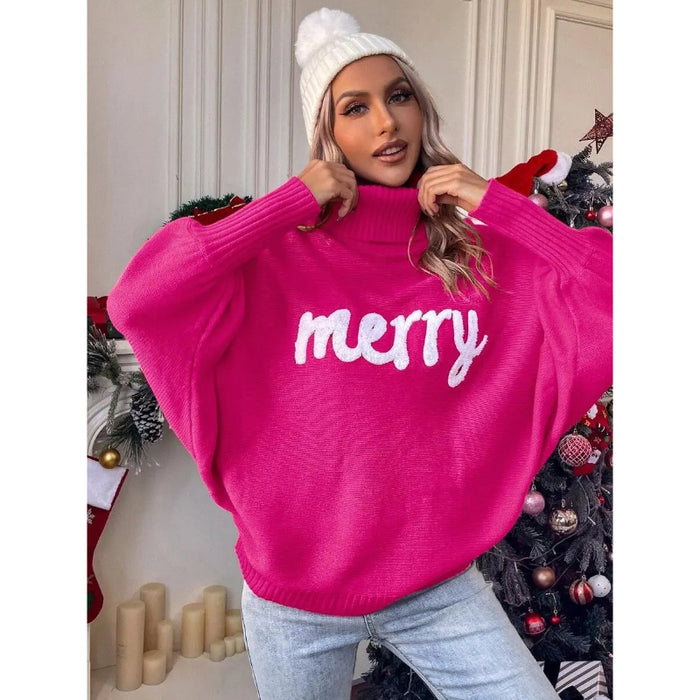 Merry Printed Loose Christmas Sweater