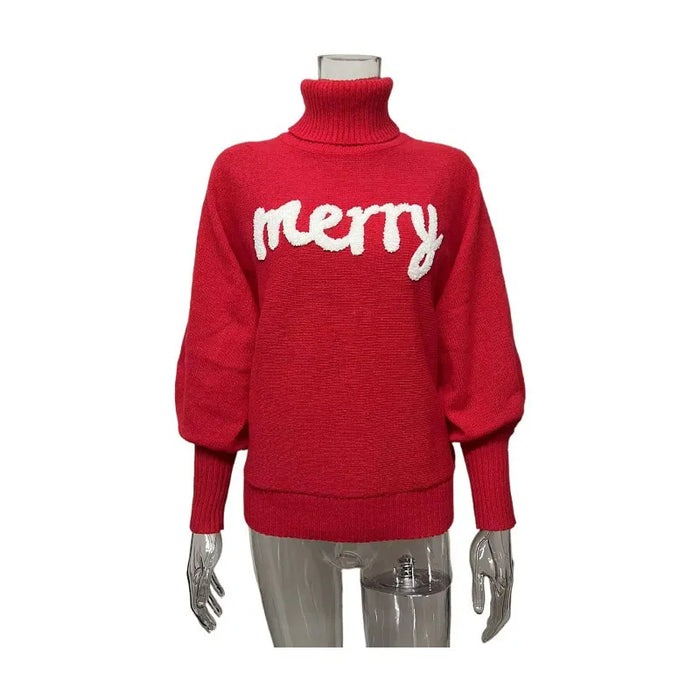 Merry Printed Loose Christmas Sweater