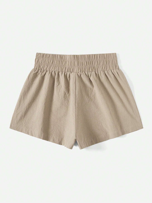 Letter Patched Detail Shorts