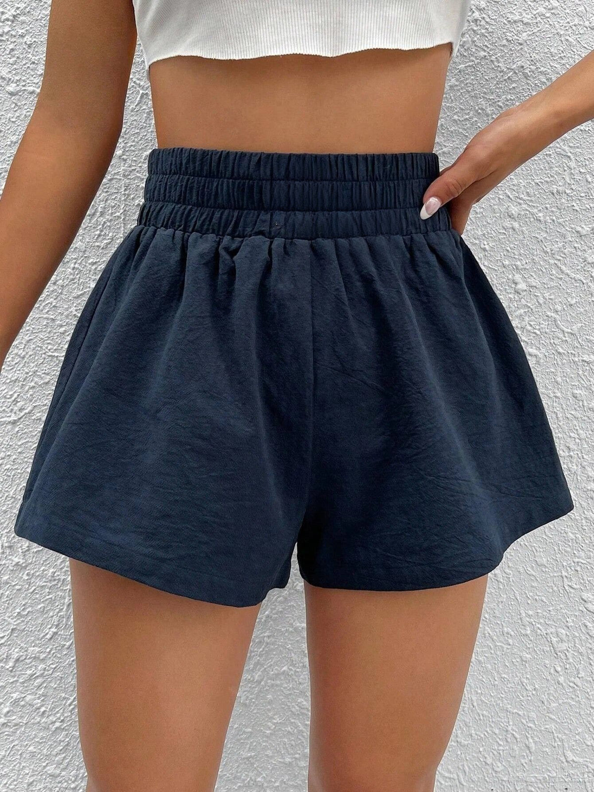 Letter Patched Detail Shorts