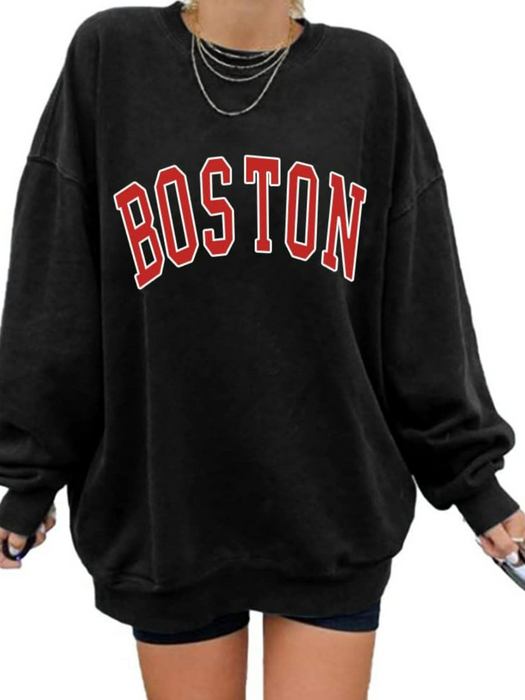 Long Sleeve Casual Loose Pullover Sweatshirt