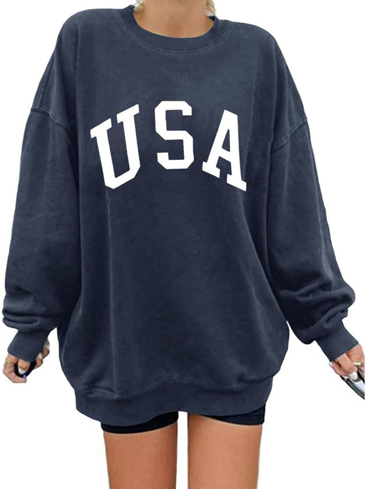 Long Sleeve Casual Loose Pullover Sweatshirt