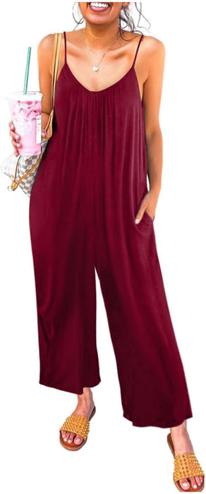 Loose Fit Sleeveless Jumpsuit With Pockets