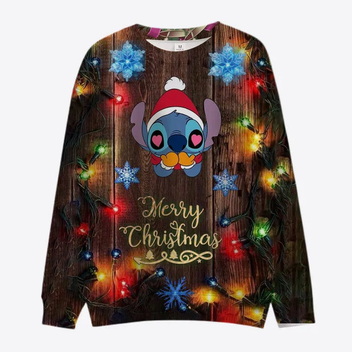 Cartoon Print Christmas Themed Sweatshirts