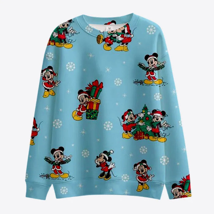 Cartoon Print Christmas Themed Sweatshirts