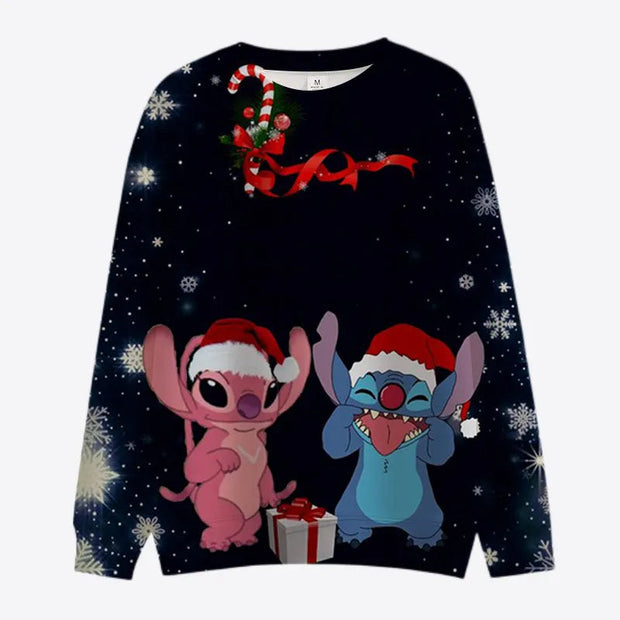 Cartoon Print Christmas Themed Sweatshirts