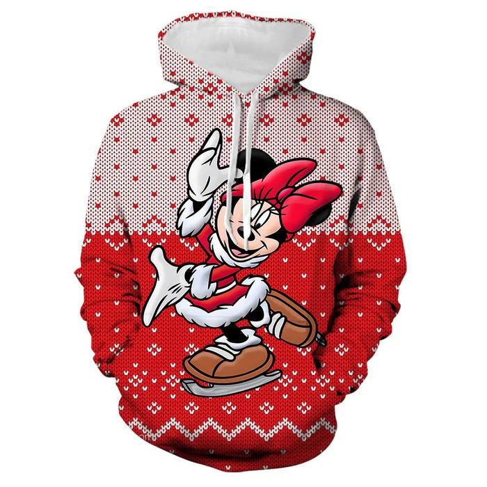 Cartoon Pattern Printed Christmas Hoodies