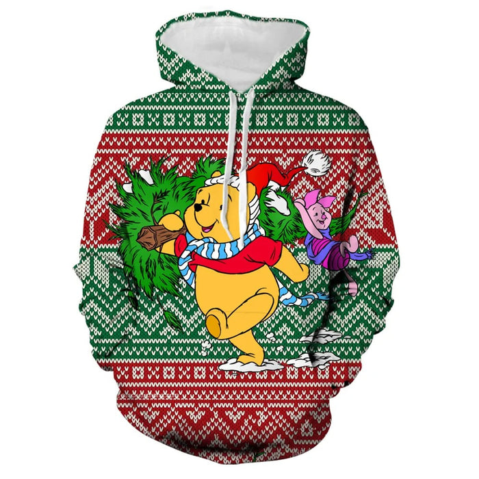 Christmas Cartoon Printed Hoodie