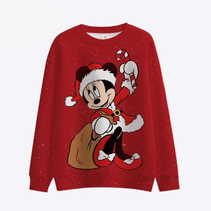 Cartoon Printed Long Sleeve Pullover Sweatshirt