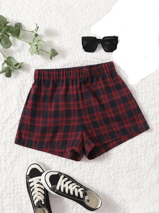 Plaid Casual Pocket Shorts