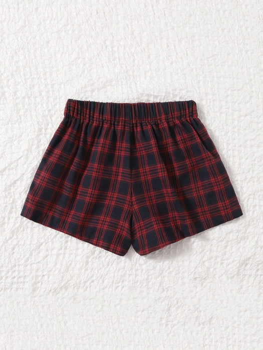 Plaid Casual Pocket Shorts