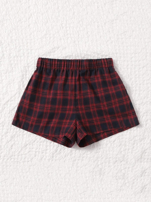 Plaid Casual Pocket Shorts