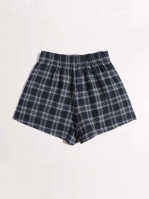 Plaid Casual Pocket Shorts