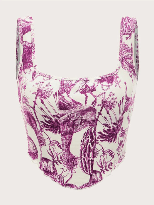 Printed Patterned Trim Tank Top